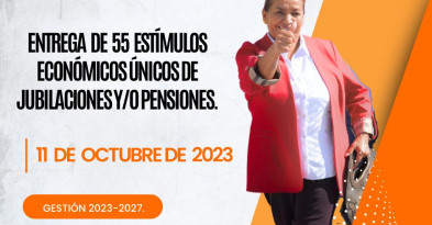 Cuarta Ceremonia de Entrega de Estímulo Económico Único por Jubilación y/o Pensión Gestión 2023 - 2027